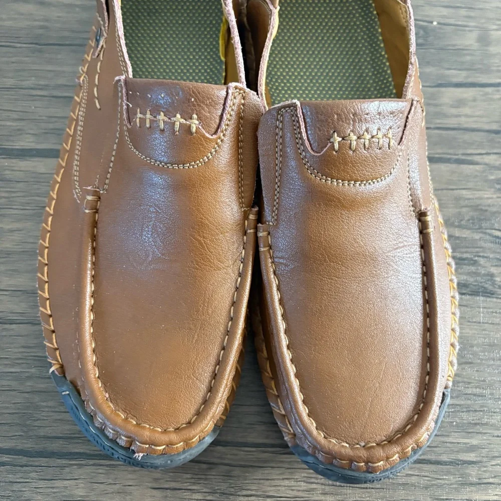 Mens Driving‎ Shoes Loafers Moccasins  Comfortable Casual Tan Sz 10